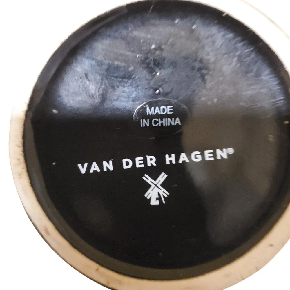 Van Der Hagen Ceramic Shaving Mug Black Apothecary Style Lather Bowl with Handle